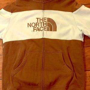 Large north face hoodie - brown/baby blue
